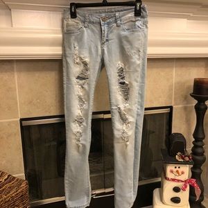 Love culture light blue skinny torn ripped jeans